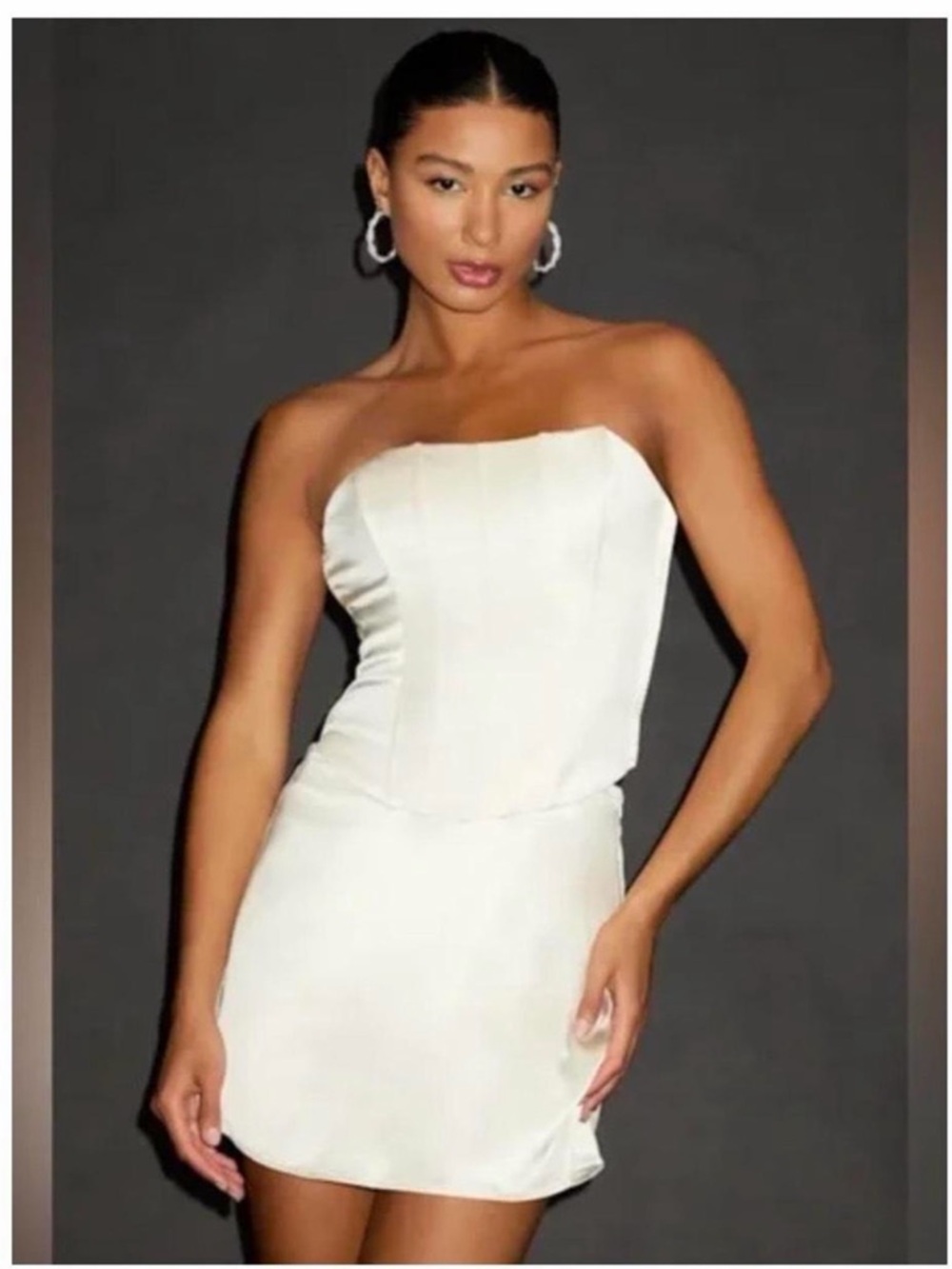Lulu's Strapless Cream Corset Top and Skirt Set